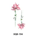 Waterproof temporary tattoo sticker with pink watercolor floral design, perfect for body art. - XQB-194 / 210x114mm