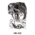 Waterproof temporary tattoo sticker with grim reaper skull and gothic graveyard design. - HB-222 / 210*148mm