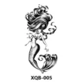 Schwarz-weiße Meerjungfrau temporäre Tattoo-Aufkleber für Arm Körperkunst wasserdicht - 210x114mm / XQB-005