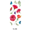 Pegatina de tatuaje temporal de mariposa y flor colorida arte corporal impermeable - TL-270
