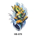 Waterproof colored lotus flower temporary tattoo sticker body art waterproof design. - HB-079