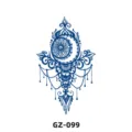 Herbal semi-permanent waterproof juice tattoo sticker, blue moon floral variant GZ-099. - GZ-099