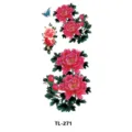 Bonito adhesivo de tatuaje temporal colorido peonía rosa mariposa modelo TL-271. - Tl-271