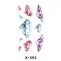 Colorful diamond temporary tattoo sticker sheet, geometric crystal body art design for women. - Geometric Diamonds (X-392)