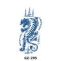 Herbal semi-permanent tattoo sticker featuring a traditional Thai tiger and sacred Yantra text. - Tiger Scripture Style (GZ-295)