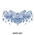 Herbal juice semi-permanent chest tattoo sticker with gothic skull design lasting 15 days. - Gothic Skull (GZXT-051)