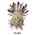 Leopard feather watercolor temporary tattoo sticker SKU TH-091 waterproof body art design - TH-091 Pattern