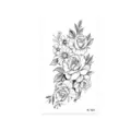 Adhesivo de tatuaje temporal impermeable con diseño floral de rosas y margaritas blancas. - K-101 Rosa y Margarita