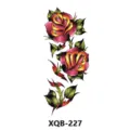 Temporary tattoo sticker featuring dual roses and thorny vines design, perfect body art. - Twin Rose Thorns (XQB-227)