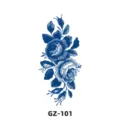 Herbal Tattoo Sticker Blue Vintage Rose Botanical Semi Permanent Waterproof Body Art GZ-101 - GZ-101