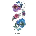 Pegatina de tatuaje temporal de rosa colorida pegatina de arte corporal floral brazo - TL-272