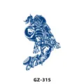 Herbal semi-permanent tattoo sticker variant, cool astronaut design for body art, waterproof half arm. - Mecha Astronaut Style (GZ-315)