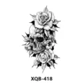 Pegatina de tatuaje temporal impermeable con diseño de calavera y rosa para fiestas. - Estilo Cráneo Rosa(XQB-418)