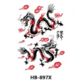 Black Red Dragon Tattoo Sticker Waterproof Body Art Temporary Tattoo Sheet For Arm Chest - HB-897X