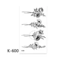 Temporary tattoo sticker black and white botanical floral line art sheet for body art decor - K-600