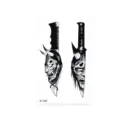 Adhesivo de tatuaje temporal impermeable con diseño de máscara Hannya japonesa y daga artística - K-102 Máscara Hannya