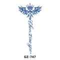 Herbal semi permanent temporary tattoo sticker waterproof crown letter design body art supply - GZ-747
