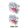 Waterproof temporary tattoo sticker featuring beautiful rose flowers and vine design for body art. - Rose with English Quote (XQB-228)