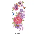 Pegatina de tatuaje temporal floral colorido con mariposas para arte corporal de brazo. - TL-273