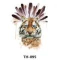 Waterproof tiger feather temporary tattoo sticker for men and women body art design. - TH-095 Pattern