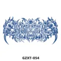 Herbal juice temporary chest tattoo sticker, tiger skull blue variant style option. - Tiger Head and Double Skulls (GZXT-054)