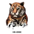 Waterproof temporary tiger tattoo sticker, cool tribal body art design SKU HB-898X. - HB-898X