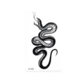 Adhesivo de tatuaje temporal impermeable con diseño de serpiente negra para cuerpo. - K-103 Serpiente Enroscada