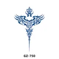 Herbal semi-permanent tattoo sticker crown tribal blue design waterproof body art - GZ-750