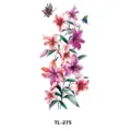 Pegatina de tatuaje temporal de mariposa flor de lirio colorido para brazo arte corporal. - TL-275