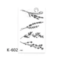 Minimalist black line temporary tattoo sticker featuring floral botanical and moon designs. - K-602
