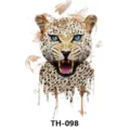 Waterproof temporary tattoo sticker featuring a fierce watercolor leopard design, SKU TH-098. - TH-098 Pattern