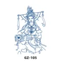 Herbal semi-permanent waterproof juice tattoo sticker, ancient style goddess design GZ-105. - GZ-105