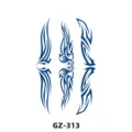 Herbal semi-permanent juice tattoo sticker, blue tribal totem geometric design, waterproof half arm art. - Tribal Geometric Style (GZ-313)