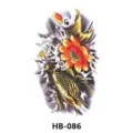 Waterproof temporary tattoo sticker featuring golden koi fish and red lotus flower art. - HB-086
