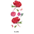 Adhesivo de tatuaje temporal impermeable con rosas rojas vibrantes y mariposas. - Tl-276
