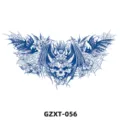 Herbal juice temporary chest tattoo sticker, gothic skull bat spider web design for body art. - Skull and Demon Wings (GZXT-056)