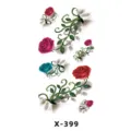 3D Colorful Rose Flower Vine Temporary Tattoo Sticker Waterproof Body Art Fake Tattoo Decal - 3D Rose (X-399)