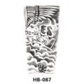 Full arm temporary tattoo sticker, black and white wings and clouds art decal waterproof. - HB-087