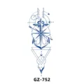 Temporary herbal tattoo sticker with nautical anchor and geometric compass design for arms. - GZ-752