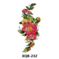 Colorful Floral Temporary Tattoo Sticker Waterproof Body Art Arm Leg Decal XQB-232 - Orange Red Floral (XQB-232)
