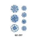 Herbal juice temporary tattoo sticker variant featuring blue mandala flower geometric design. - Mandala Flower Style (GZ-297)