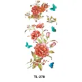 Pegatina de tatuaje temporal de mariposa floral colorida arte corporal hoja - TL-278