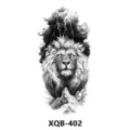 Adhesivo de tatuaje temporal diseño león rayo boceto en blanco y negro variante XQB-402 - Estilo León Rayo(XQB-402)