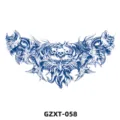 Herbal juice chest tattoo sticker, semi-permanent dark gothic skull design lasting 15 days. - Gothic Fantasy Skull (GZXT-058)