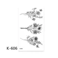 Temporary tattoo sticker black floral bouquet butterfly design sheet K-606 variant style. - K-606