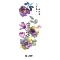 Pegatina de tatuaje temporal floral de acuarela colorida para brazo mano arte corporal. - TL-279