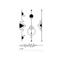 Tatuaje temporal geométrico minimalista, diseño de arte de línea negra para uso diario. - K-109 Geométrico Abstracto
