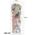 Grote tijdelijke arm tattoo sticker waterdicht lichaamskunst ontwerp met kraanvogel bloem. - Japanse Ukiyo-e Kraanvogel (TQB-327) / 170x480mm