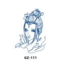 Herbal juice temporary tattoo sticker, waterproof ancient Chinese beauty line art design. - GZ-111