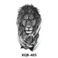 Pegatina de tatuaje temporal impermeable con diseño realista de león y rosa para fiestas. - Estilo León Rosa(XQB-405)
